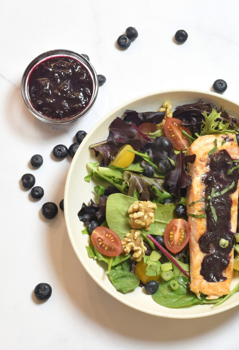 Salmon-with-Blueberry-Basil-Sauce